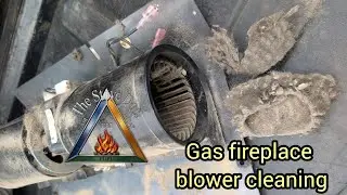 Gas fireplace blower cleaning.