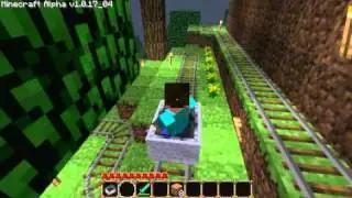 Minecraft rollercoaster - round the mountain!