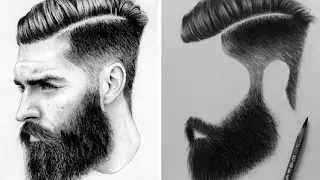 How I Draw Male Hair With Charcoal Pencils