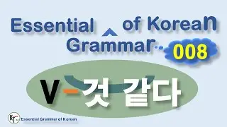 ■ Essential Grammar of Korean ★08  V 것 같다