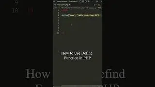 How to use Define Function in PHP 