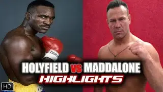 Evander Holyfield vs. Vinny Maddalone - Full Fight - Highlights, HD (Holyfield Goes To Work)