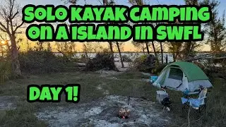 Florida Island Camping | Kayak Fishing | cold and windy!