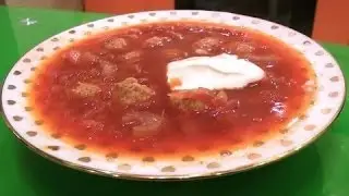 Свекольник ★ красный суп с фрикадельками