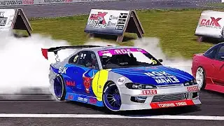 Парный дрифт nissan silvia s15 red bull.