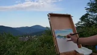 Как нарисовать горный пейзаж поэтапно