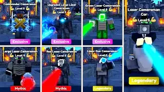 COMMANDER vs UPGRADED vs GREEN vs LARGE vs RED vs GUN vs CAR LASER CAMERAMAN 🔥| Toilet Tower Defense