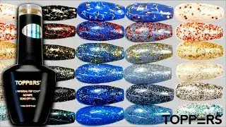 TOPPERS Glitter Universal Top Coat Swatches - Nail Polish & Gel Polish