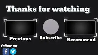End screen outro animation for YouTube channel || End screen outro template no copyright
