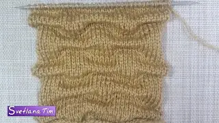 Узор спицами СКЛАДКИ Клоке. Вязание спицами / Knitting Tutorials № 390