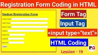 Registration Form Coding in HTML || Form Tag Input Tag in html || Form Create in html || input Type