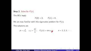 V9-7: Wave equation in 1D, derivation of formal solutions, Elementary Differential Equations.