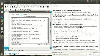 3.6.1.2 Cisco Packet Tracer 7.2 - Configure Server Based AAA Authentication Using TACACS+