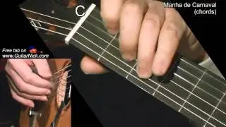 MANHA DE CARNAVAL (chords): Guitar lesson + TAB by GuitarNick