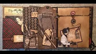 G 45 Communique Mixed Media Photo Album Journal Inside the Lamp Box