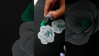 🤍 + 🖤 INCREDIBLE Black and white flower Painting brush strokes ✨️ 