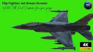 Fighter Jet Green screen 4k Video 