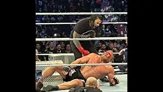 Roman Reigns attacks Brock Lesnar After the match at MSG