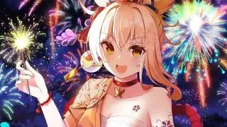 Watching the fireworks together with Yoimiya