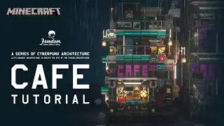 Minecraft Tutorial | Creating Cyberpunk Architecture – Cyberpunk Cafe  