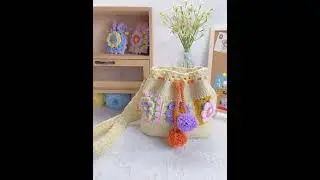 How to Crochet Granny Square Drawstring Bag Large Capacity