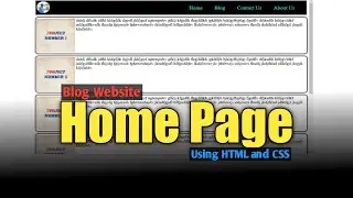 Blog Website Home Page Using HTML and CSS