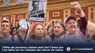 Thousands of people protest at San Telmo Hospital over failures in breast cancer screening.