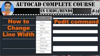 # 16 | How to Change Line Thickness (Width) in AutoCAD | polyline edit command | Pedit Command