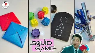 DIY GAMES FROM SQUID GAME | How To Make Paper Ddakji | Gonggi | Flying Stone | Jegi