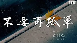 徐佳瑩 - 不要再孤單『我想你說 你不要再孤單讓我做你的伴』【動態歌詞Lyrics】