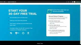 Snowflake Free Trial Account Setup