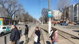 Путешествие по Одессе вид с трамвая. Район Большого Фонтана.