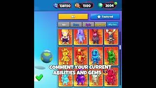 COMMENT YOUR CURRENT ABILITIES AND GEMS Stumble Guys 😎 