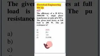 Electrical Engineering Test MCQs |37 #shorts #electricalengineering #electricalmcq