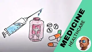 How to draw Medicine ? ( Healthcare drawing - step by step drawing tutorial )