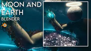 Stylized Moon and Earth - Blender 3.3 Tutorial