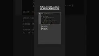 Count the vowels in given string in Python 😎🆒😱 #pythonshot #coding #python #shorts #short #code