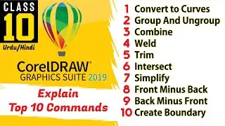 Corel DRAW Tutorial For Beginners - Class 10 - Explain Top 10 Commands In Corel DRAW
