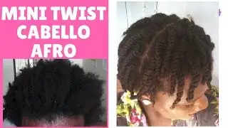 MINI TWIST o trenza de dos , Cabello Afro corto ,con crema casera