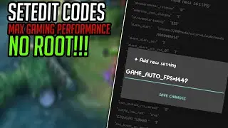 NO ROOT!! | Setedit Codes For Gaming Performance🤩🔥 | Boost Performance/Smooth Gameplay