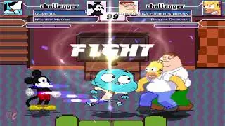 GUMBALL & MICKEY MOUSE  VS  HOMER SIMPSON & PETER GRIFFIN