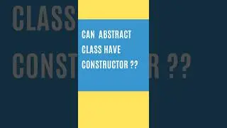 Can Abstract Class have Constructor? #java #shorts