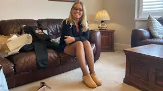 A very quick review of my UGG slippers boots from the Wholee website in Wolford Tights and Skirt