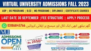 Virtual University Admissions Fall 2023 apply online | Fee structure | Program details