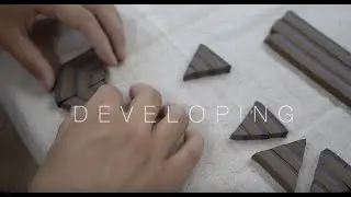 Geometry pattern with nerikomi pottery｜Colored clay｜練り込み
