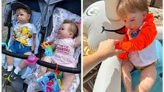 День с двумя реборнами//Реборн Эней пошёл в садик//Реборны купаются в в бассейне 👶🏻👧🍼🏊🏻‍♀️