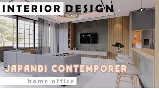 Desain Interior Home Office (Konsep Japandi Contemporer), Tuban - East Java |Enscape 3.3|Archicad 23