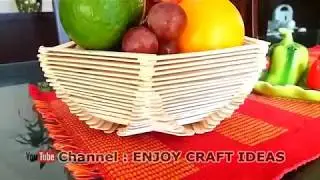 Amazing Ice Cream Stick Craft | How To Make a Popsicle Sticks Basket | DIY Handmade Basket
