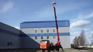 Работа АГП ПСС-131.22Э на шасси КАМАЗ-43502
