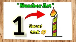 Secret trick 🤫to draw Candle from number 1 | Number art 🎨@Artbysatyam25